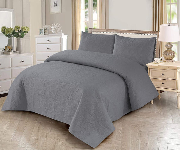 BEDSPREAD 3 - PCS SET [LIGHT - FILLING] - GRAY HEAVEN PLAIN - IMPERIAL FABRICS