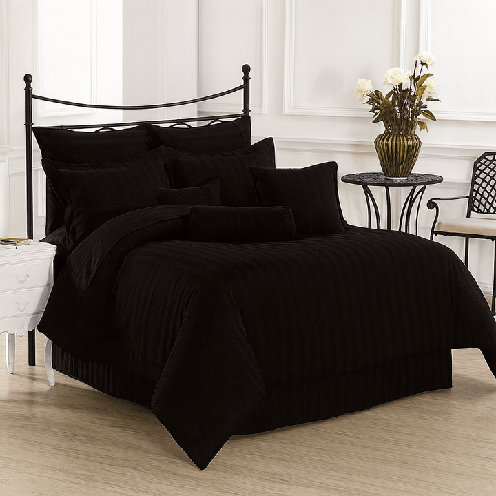 BLACK STRIPE - BEDSHEET 3 - SET - IMPERIAL FABRICS