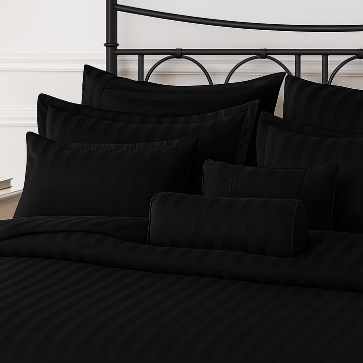 BLACK STRIPE - BEDSHEET 3 - SET - IMPERIAL FABRICS