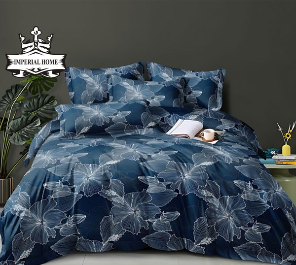 BLUE AND WHITE FLORAL 3 - PCS BED - SET - IMPERIAL FABRICS