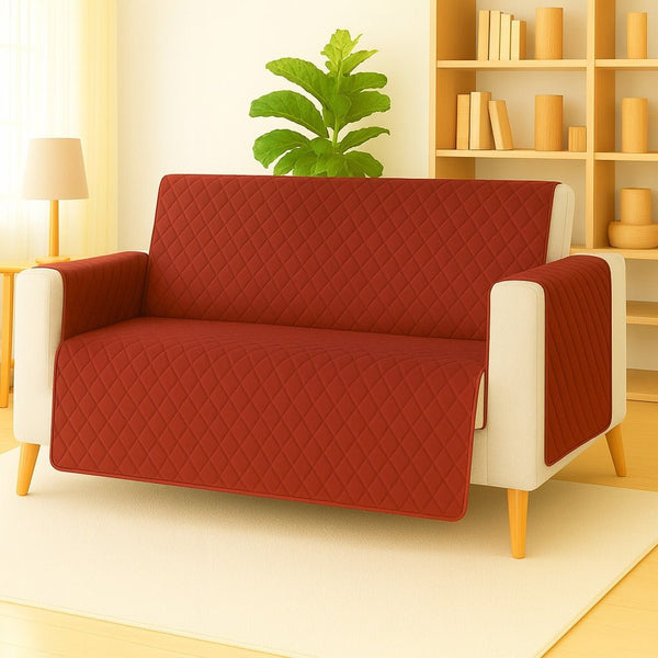 DARK MAROON - PREMIUM QUILTED SOFA RUNNER - IMPERIAL FABRICS