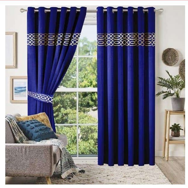 DEEP RICH BLUE - VELVET WINDOW CURTAINS (ULTRA SOFT) - IMPERIAL FABRICS