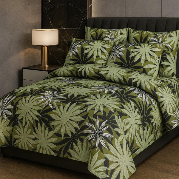 Floral Green leaf – 3 Piece Bedsheet Set - IMPERIAL FABRICS
