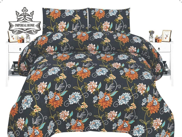 FLORAL NOIR 6 - PIECE QUILTED BEDDING SET – 1 COMFORTER, 1 FLAT SHEET & 4 PILLOWCASES - IMPERIAL FABRICS