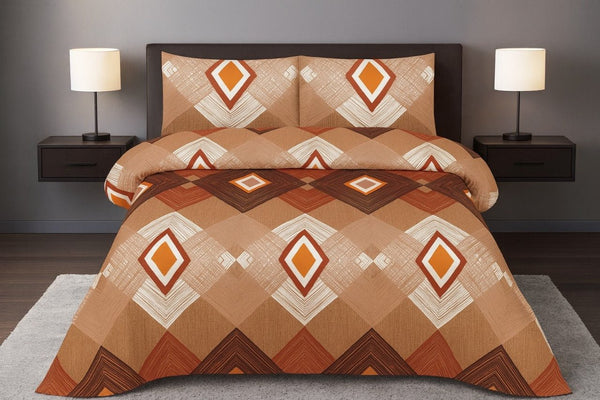 Geometric Diamond Desert – 3 Piece Bedsheet Set - IMPERIAL FABRICS