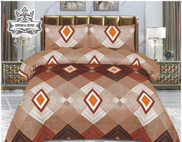 GEOMETRIC PETTERN 6 - PIECE QUILTED BEDDING SET – 1 COMFORTER, 1 FLAT SHEET & 4 PILLOWCASES - IMPERIAL FABRICS