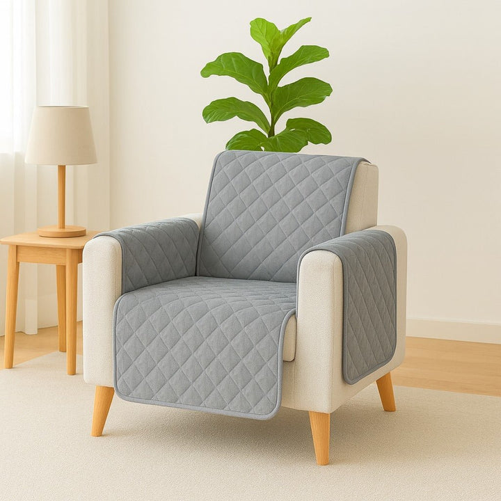 GRAY - PREMIUM QUILTED SOFA COVER RUNNER - IMPERIAL FABRICS