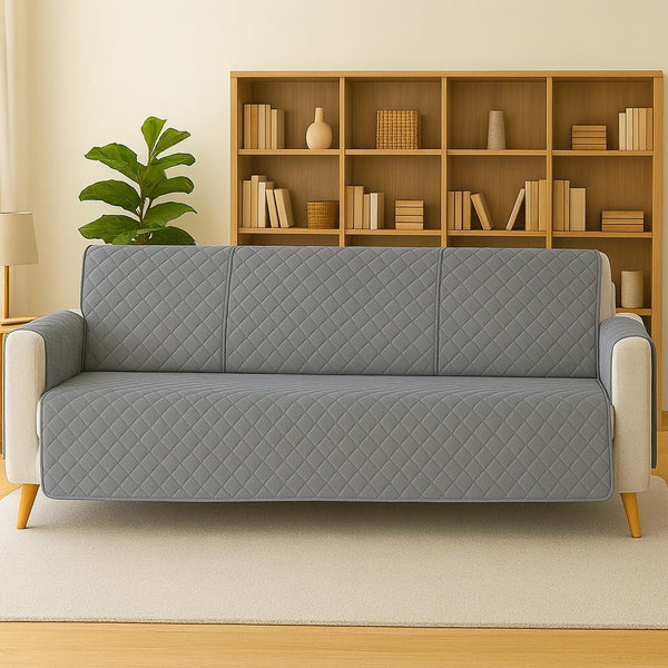 GRAY - PREMIUM QUILTED SOFA COVER(3 - SEATER) - IMPERIAL FABRICS