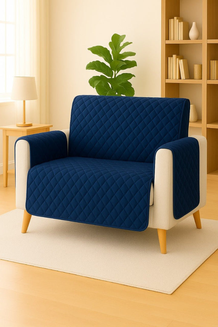 NAVY BLUE - PREMIUM QUILTED SOFA RUNNER - IMPERIAL FABRICS