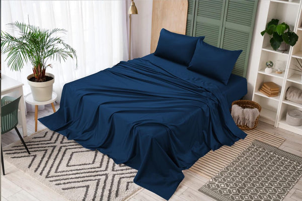 Ocean Night – 3PC Cotton Satin Bedsheet Set - IMPERIAL FABRICS