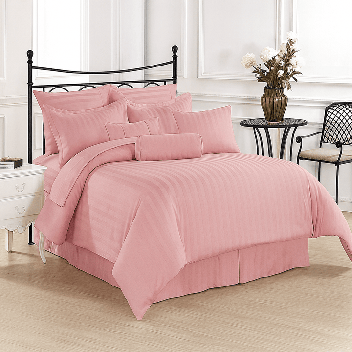 PINK - STRIPE BEDSHEET 3 - SET - IMPERIAL FABRICS