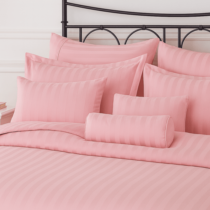 PINK - STRIPE BEDSHEET 3 - SET - IMPERIAL FABRICS