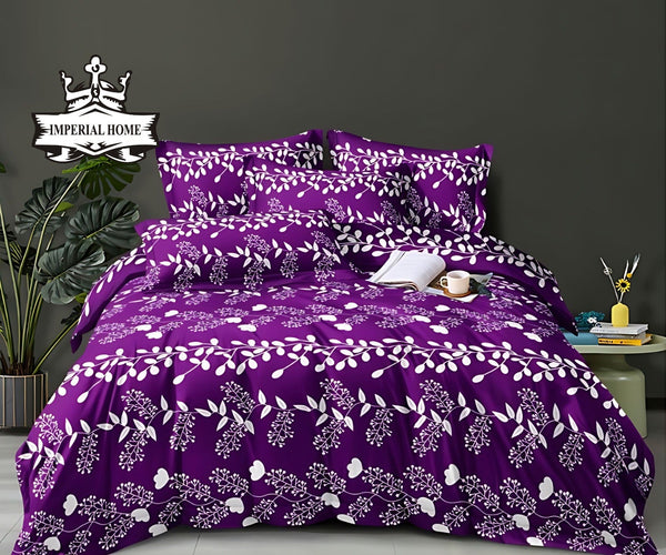 PURPLE FLORAL 3 - PCS BED - SET - IMPERIAL FABRICS