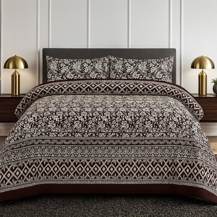 ROYAL BLOOM GRAY 3 - PCS BEDSHEET - IMPERIAL FABRICS