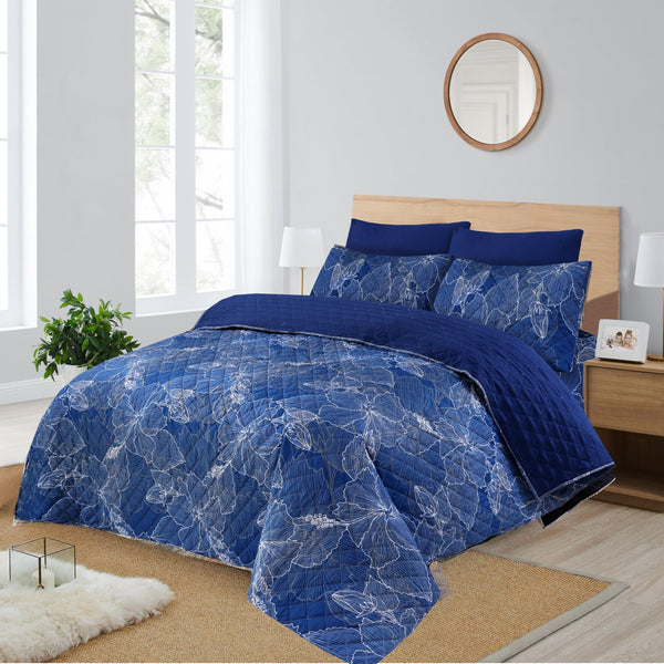 SERENE NIGHTS 6 - PIECE QUILTED BEDDING SET – 1 COMFORTER, 1 FLAT SHEET & 4 PILLOWCASES - IMPERIAL FABRICS