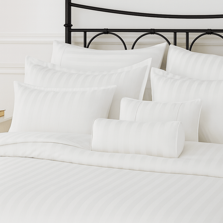 SNOW WHITE - STRIPE BED SHEET 3 - SET - IMPERIAL FABRICS
